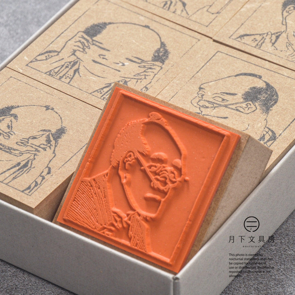 T-744 | 東京製版 Rubber Stamp Collection 橡皮印章組 (葛飾北齋．百面相)