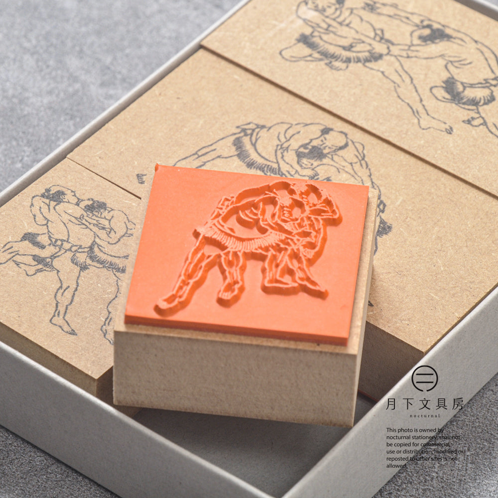T-745 | 東京製版 Rubber Stamp Collection 橡皮印章組 (葛飾北齋．相撲)