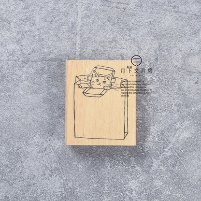 T-857 | KODOMO NO KAO I LOVE STAMP 印章系列 (紙袋貓)