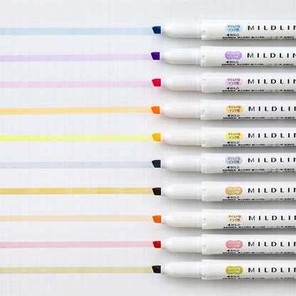 P-174 | ZEBRA MildLiner 淡色系雙頭螢光筆 (溫柔色/自然溫和色)